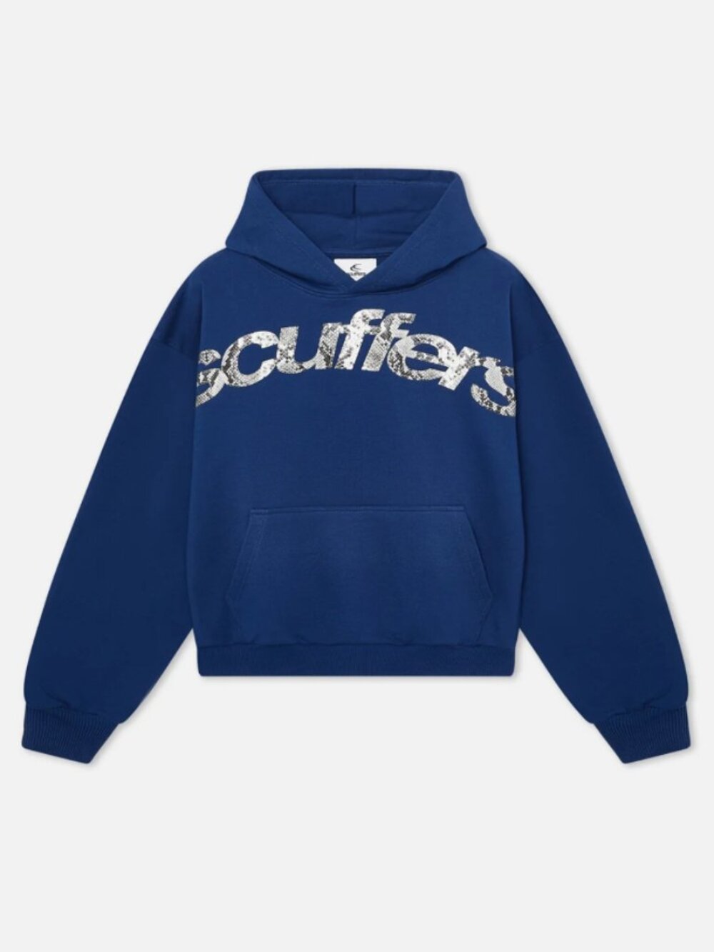 Scuffers Animal Blue Cotton Hoodie With Snakeskin Print Logo - Size M - NWT